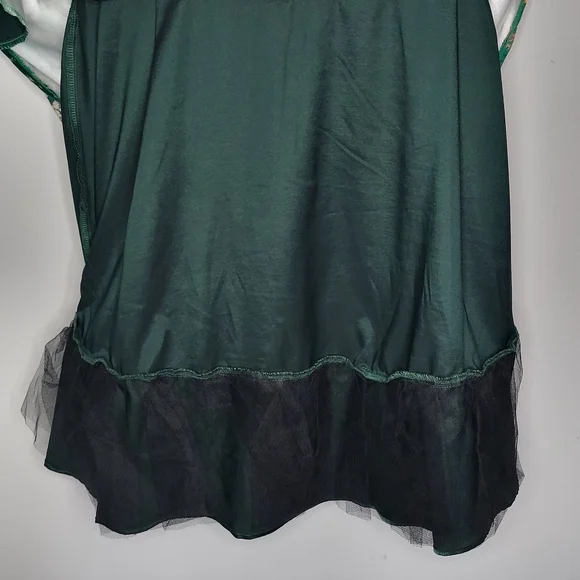 ModCloth Liz Luxe Emerald Floral Fit & Flare Dress XXL NWT Satin Garden Party - Picture 12 of 15
